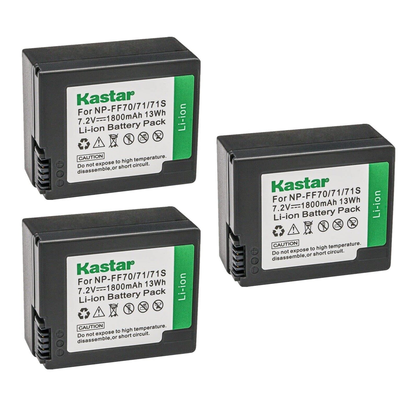 Kastar NP-FF70 Battery 3-Pack Replacement for Sony DCR-IP45, DCR-IP45E, DCR-IP5, DCR-IP55, DCR-IP55E, DCR-IP5E, DCR-IP7, DCR-IP7BT, DCR-IP7E