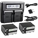 Kastar Fast LCD Charger + 2x Battery for Canon BP-970 BP-945 V420 V500 V520 XF100 XF105 XF200 XF205 XF300 XF305 XH-A1 XH-A1 HDV XH-A1S HD XH-A1sE HDV