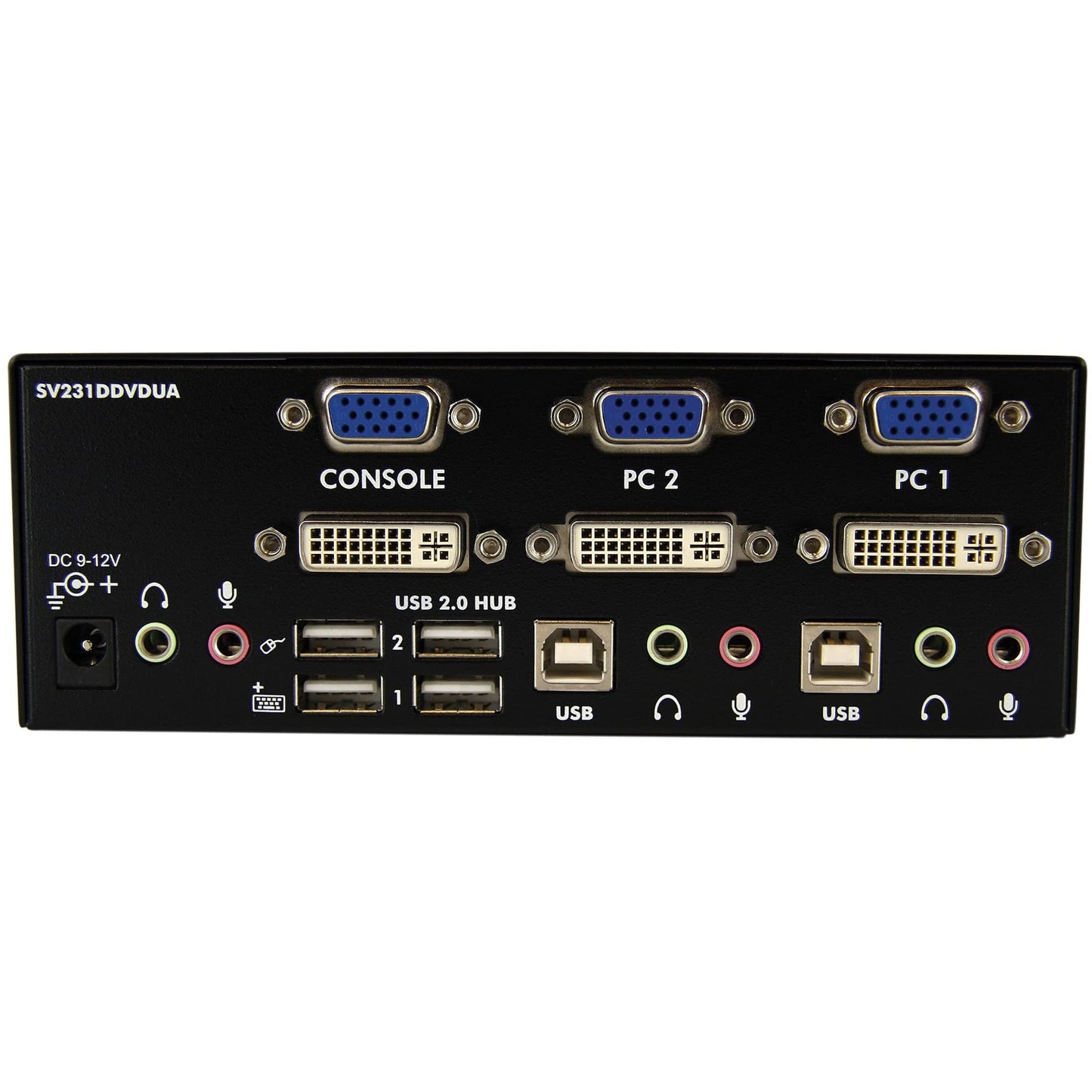 StarTech.com 2 Port KVM Switch - DVI and VGA w/ Audio and USB 2.0 Hub - Dual Monitor / Display / Screen KVM Switch - DVI VGA , TAA (SV231DDVDUA)