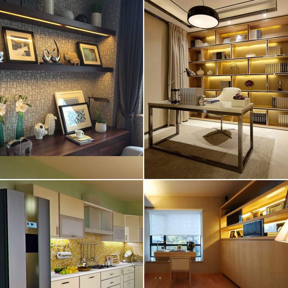 LAIFUNI Dimmable Under Cabinet Lighting, Color Temperature Changing LED Light Bar, Daylight to Warm White Lights, Remote Control Lamp for Desk