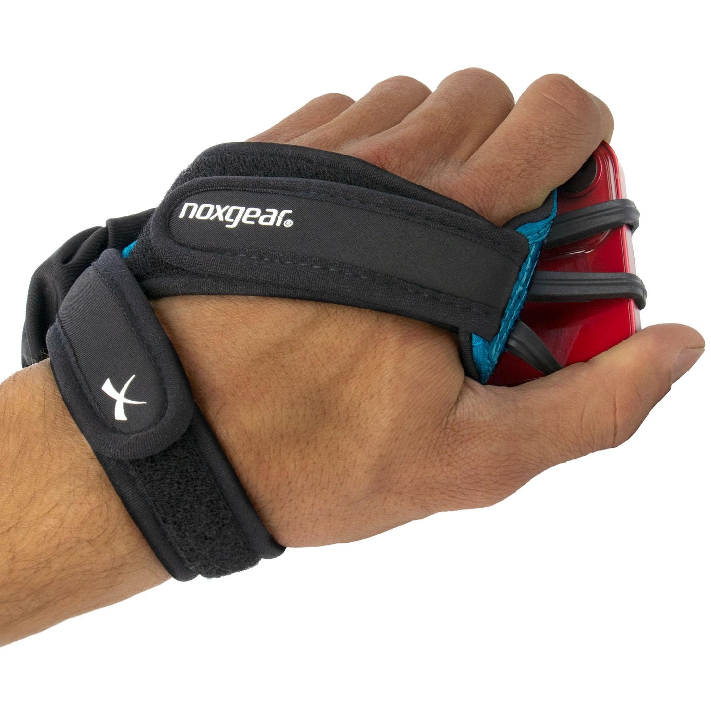 Noxgear Hand Held Phone Holder - Handheld Grip Phone Holder with Key Fob & Card Slot for Running, Jogging & Working Out - Compatible with All Phones