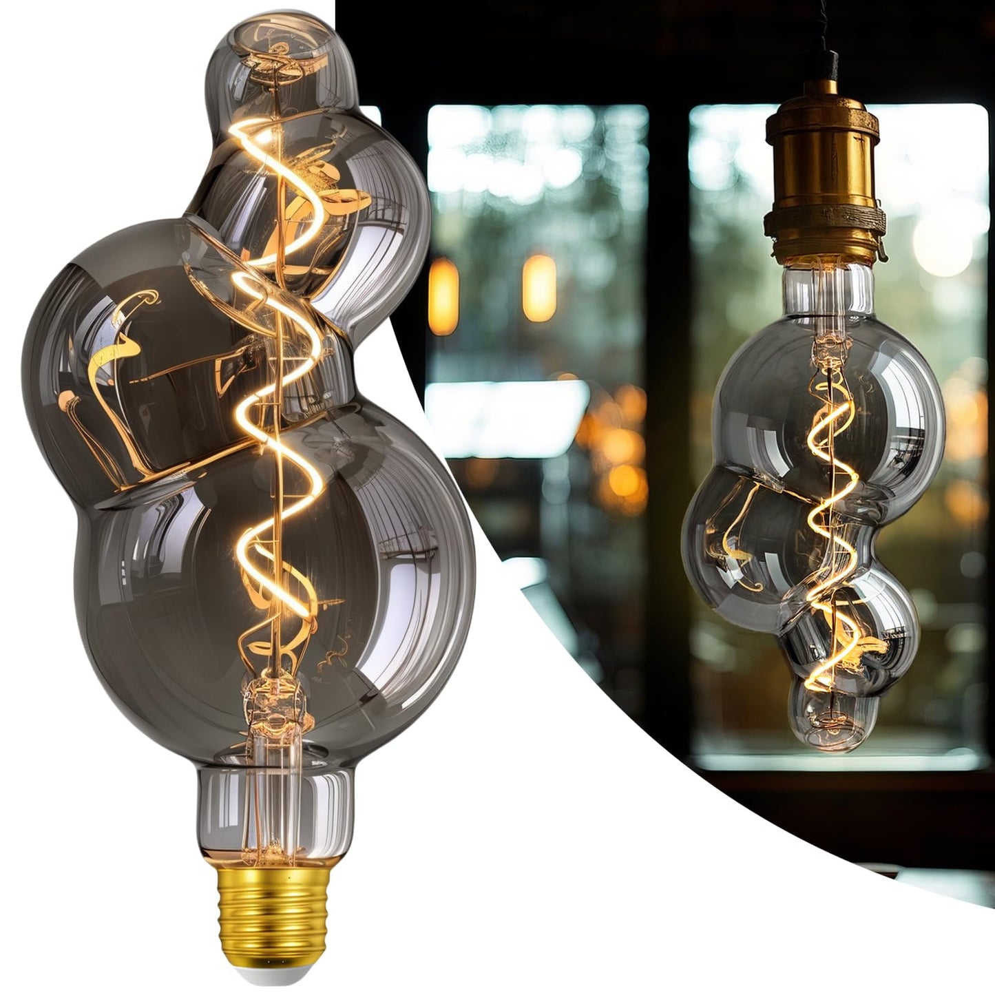 MYEARAYS 4W Filament 2700K Warm Lights,Dimmable E26 Lamp Base,1-Pack