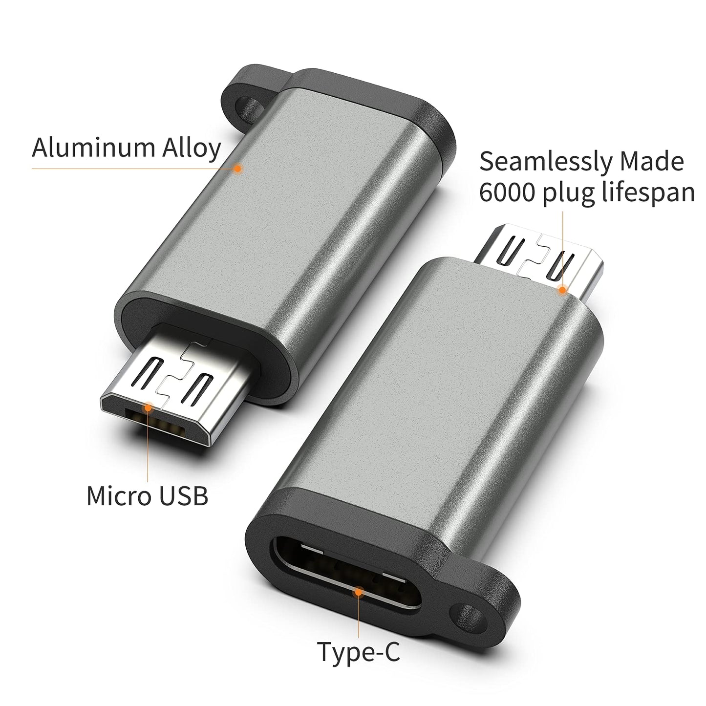 USB-C to Micro USB Adapter, 3-Pack USB Type C Female to Micro USB Male Converter USB C to Micro B 2.0 Charge & Data Sync Compatible with Samsung…