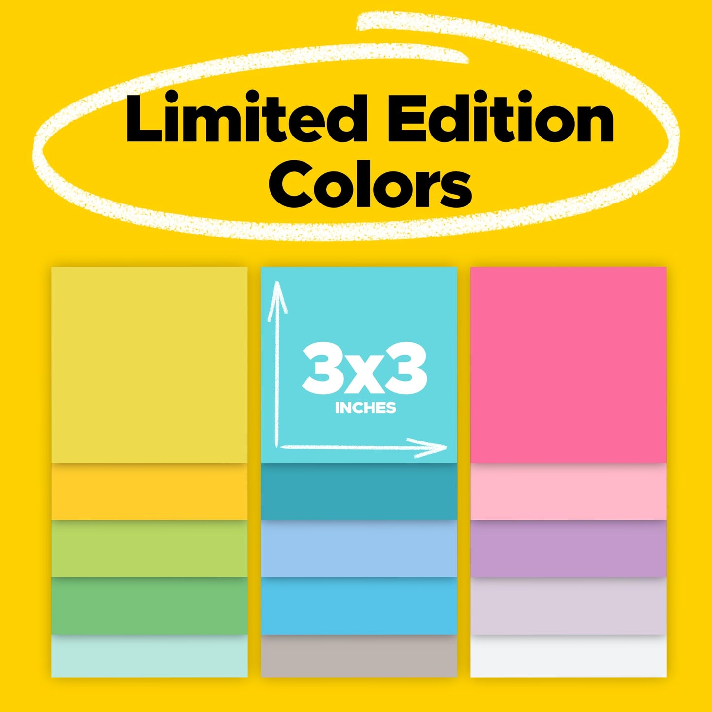 Post-it Super Sticky Notes, 3 x 3 in, Assorted Brights, 15 Pads