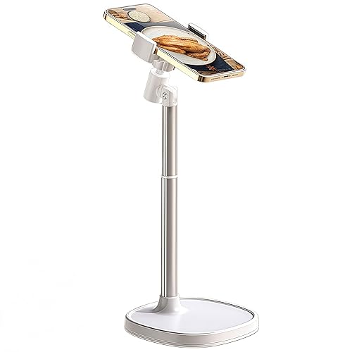 Hosannn Century Adjustable Cell Phone Stand Rotating Lifting Mobile Phone Holder for Desk & Video Recording Compatible with All iPhone for Galaxy