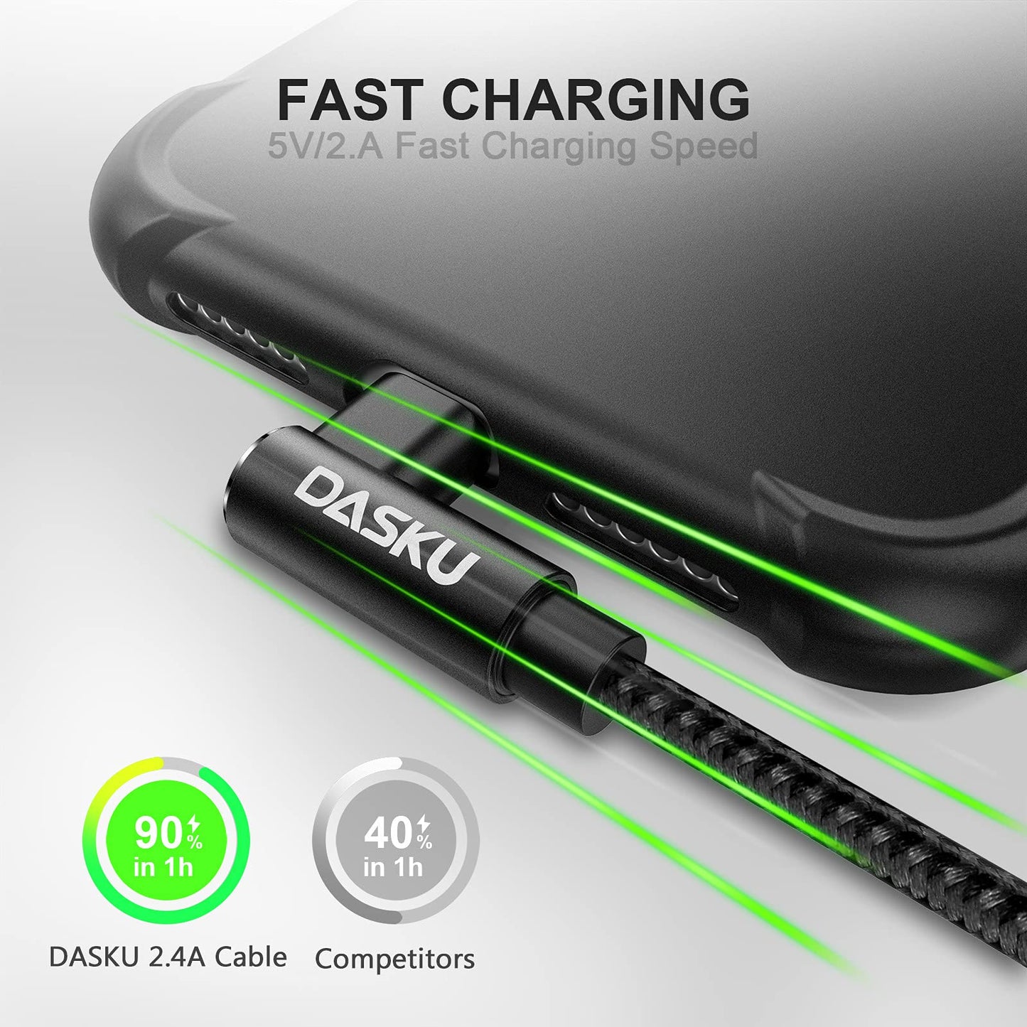 90 Degree iPhone Charging Cable 2Pack 10ft Right Angle Nylon Braided Lightning Charger Cord Compatible with iPhone 14 13 12 11 Pro Max XS XR X 8 7 6…