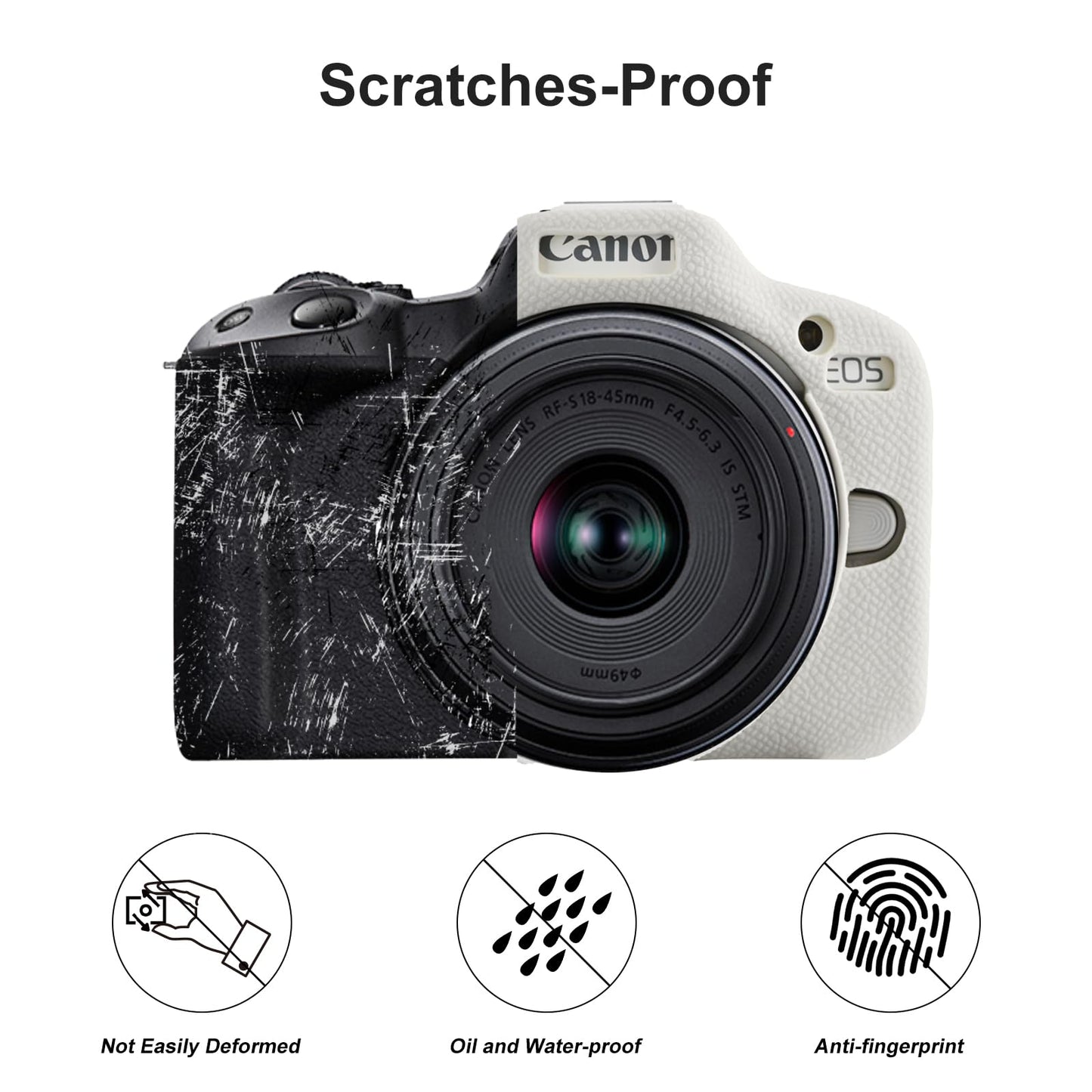 EONORY EOSR50 EOS R50 Camera Case Accessories Kit, Lightweight Silicone Protective Case with Strap Wrist, Anti-Scratch Slim Fit Soft Cover for Canon