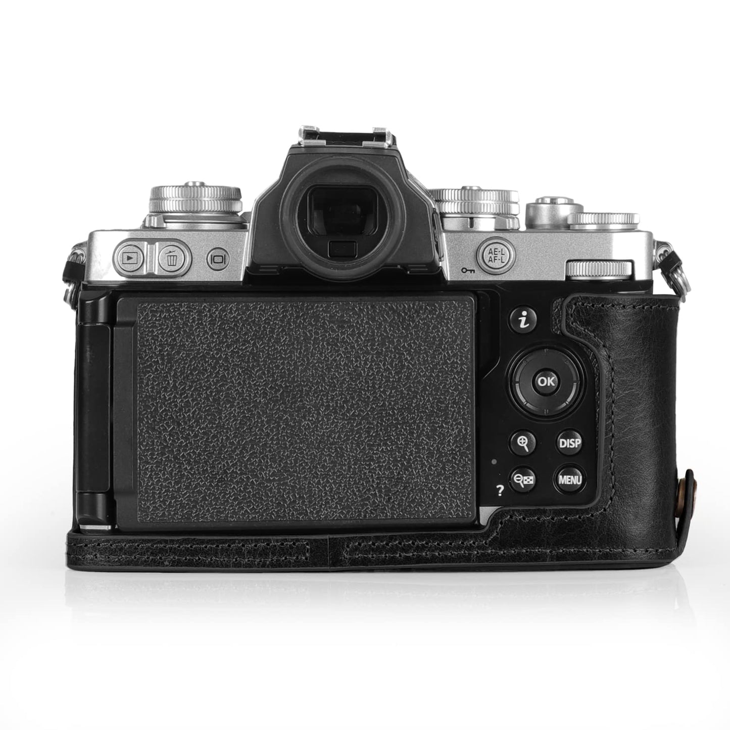 MegaGear MG2016 Ever Ready Genuine Leather Camera Half Case Compatible with Nikon Z fc (Black)