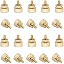 Powlankou 20 Pieces 6#-32 Computer Case Screws, Anodized Aluminum Thumbscrews, Fully Threaded Knurled Thumbscrews, Thumb Screws (Gold)