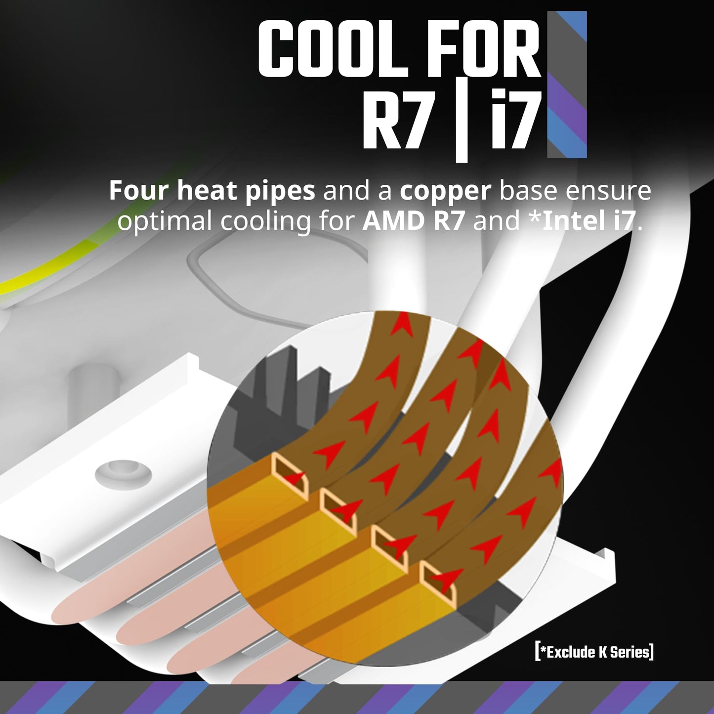 Cooler Master Hyper 212 Halo ARGB CPU Air Cooler - 120mm High Performance PWM Fan, 4 Copper Heat Pipes, Sleek Design Top Cover, Low Noise & Easy