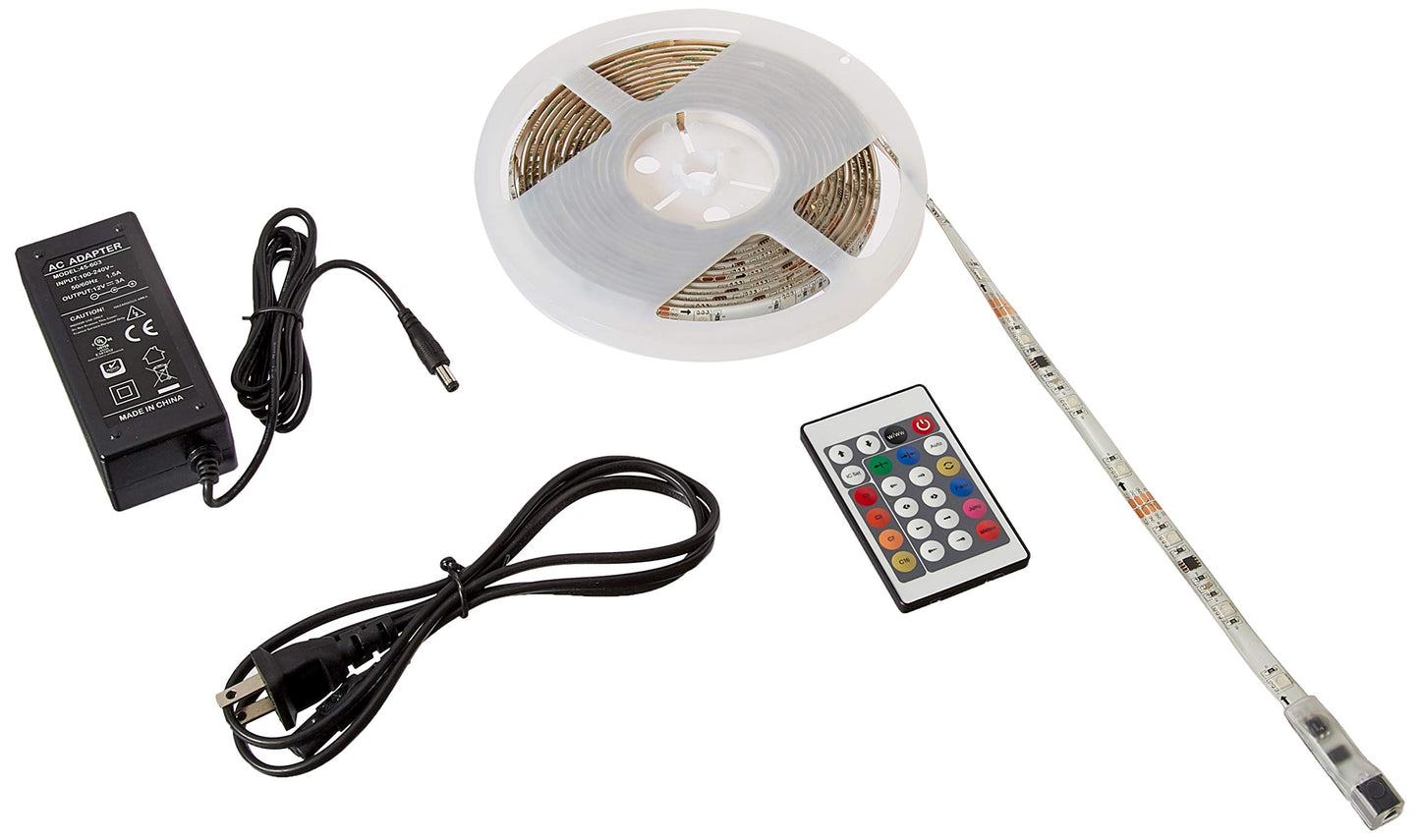 Newhouse Lighting LEDKIT-DRGB Flexible Tape Light Digital RGB Under Cabinet Flexible Strip Light, Power Supply And Remote Included, 16.4 ft