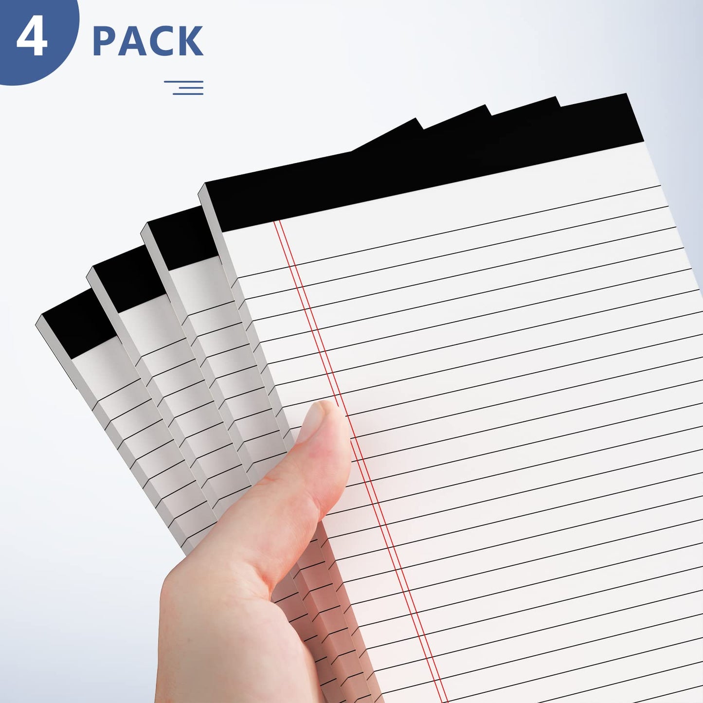 Nichela 5" x 8" Yellow Note Pads 16 Pack of Legal Padds 80gsm Thick Paper Writing Pads 25 Lines Notepad Perforated Double-Sided Printing Small Legal