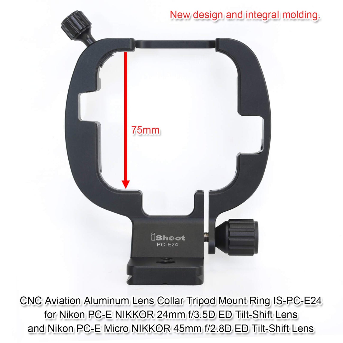 Tripod Mount Ring, Camera Lens Collar Stand for Nikon PC-E NIKKOR 24mm F3.5D ED, Micro NIKKOR 45mm f/2.8D ED Tilt-Shift Lens, with 46mm Quick Release