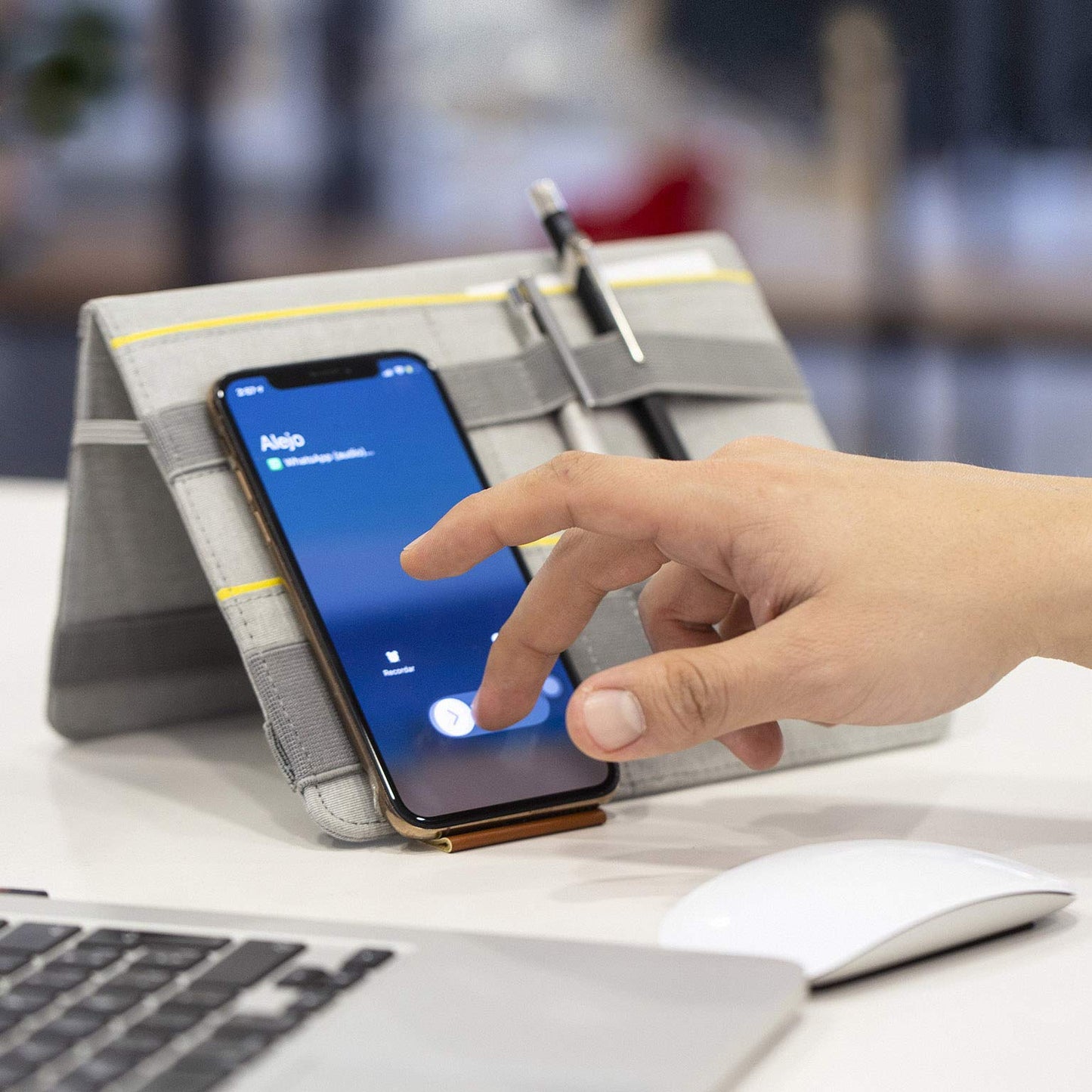 Beblau FOLD Portable Electronic Organizer - Attachable Device & Desktop Accessory | Office & Home Organizer | Fits 13"-15" Laptops & A4 Notebooks |