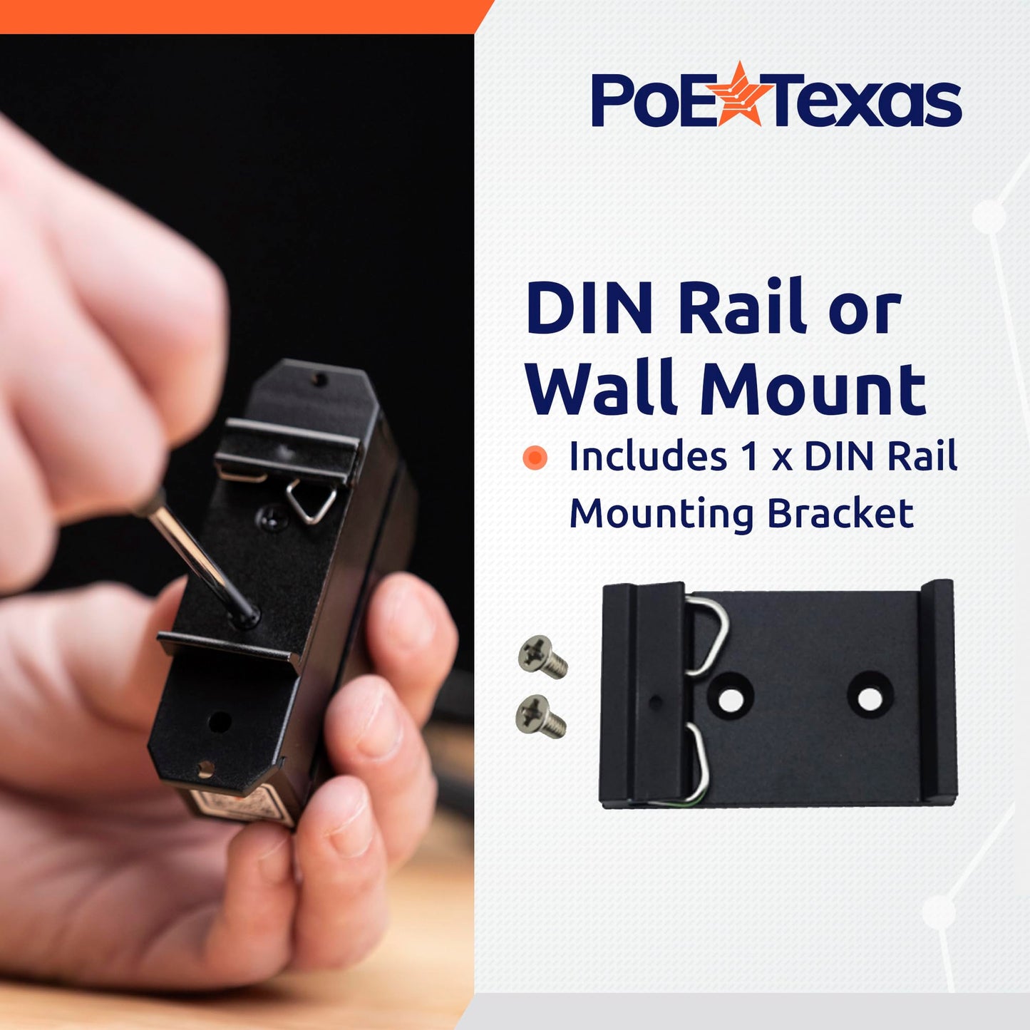 PoE Texas 3-Port 2.5 Gigabit PoE++ Injector with 90W Per Port, Up to 328 Ft - 10/100/1000/2500Mbps Wall Mount or DIN Rail Mount 802.3af/at/bt PoE