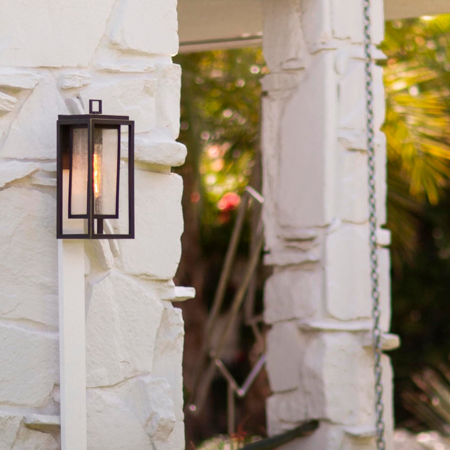 Hinkley Republic 1000BK Small Outdoor Wall Mount Lantern, Transitional/Modern, Double Frame Design, Coastal Elements, Black