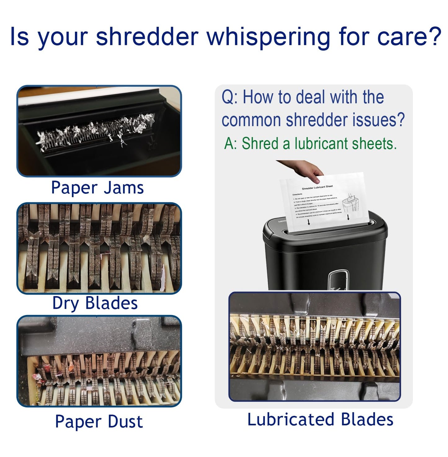 48PACK Paper Shredder Lubricant Sheets with Shredder Oil for Shredder lubricating and Clean, Sharpens Shredder Blades and Reduce dust