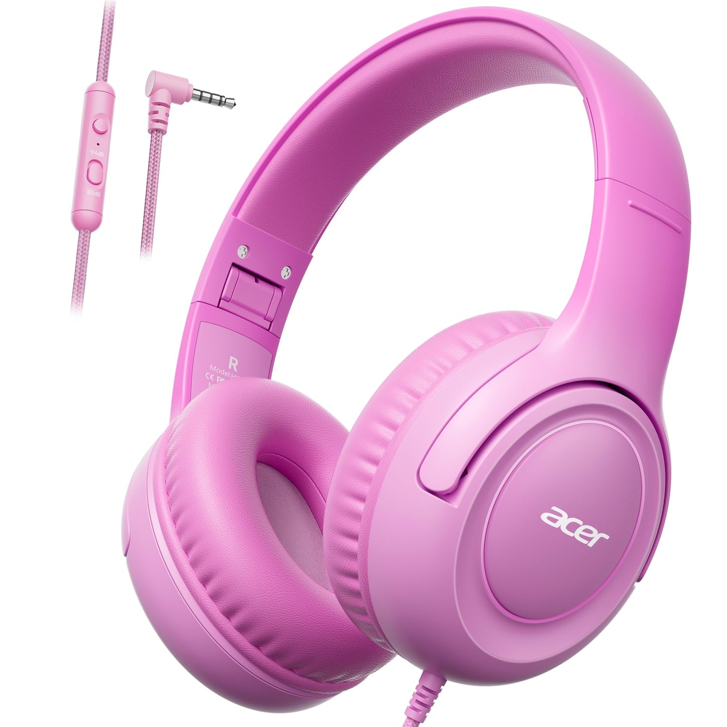 Acer Kids Headphones for School, 85-94dB Limiter, 3.5mm Jack, w/Mic HK03