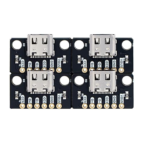 Treedix 4pcs USB Type-C Breakout Board Serial Basic Breakout Female Connector Immersion Gold PCB Converter Board