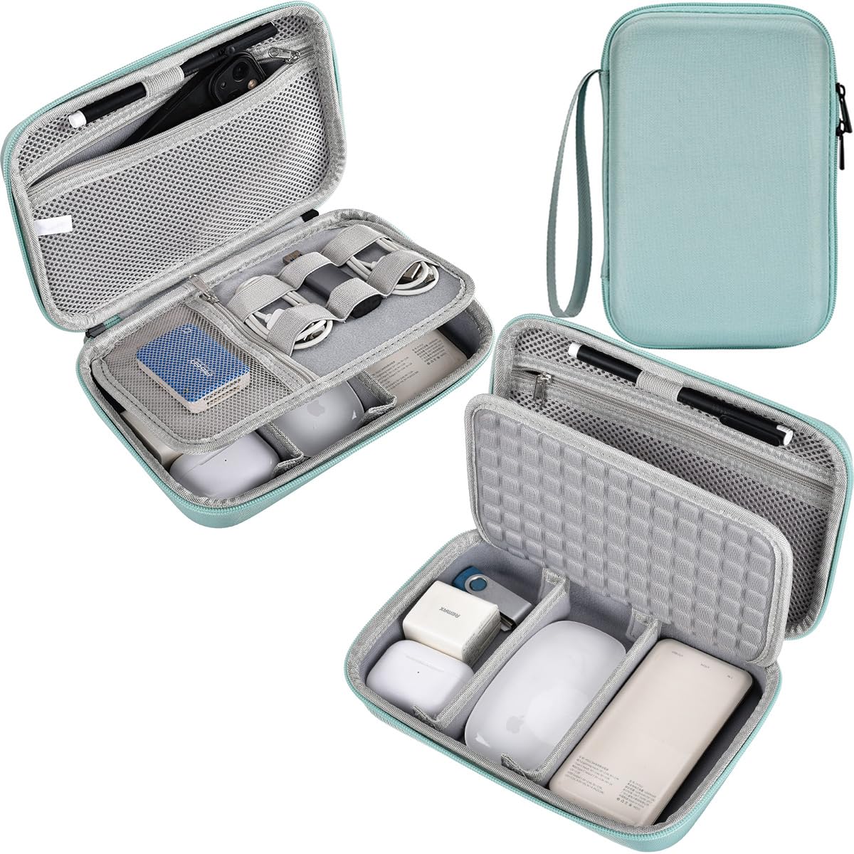 Hard Travel Electronic Organizer Case for MacBook Power Adapter Chargers Cables Power Bank Apple Magic Mouse Apple Pencil USB Flash Disk SD Card Hard