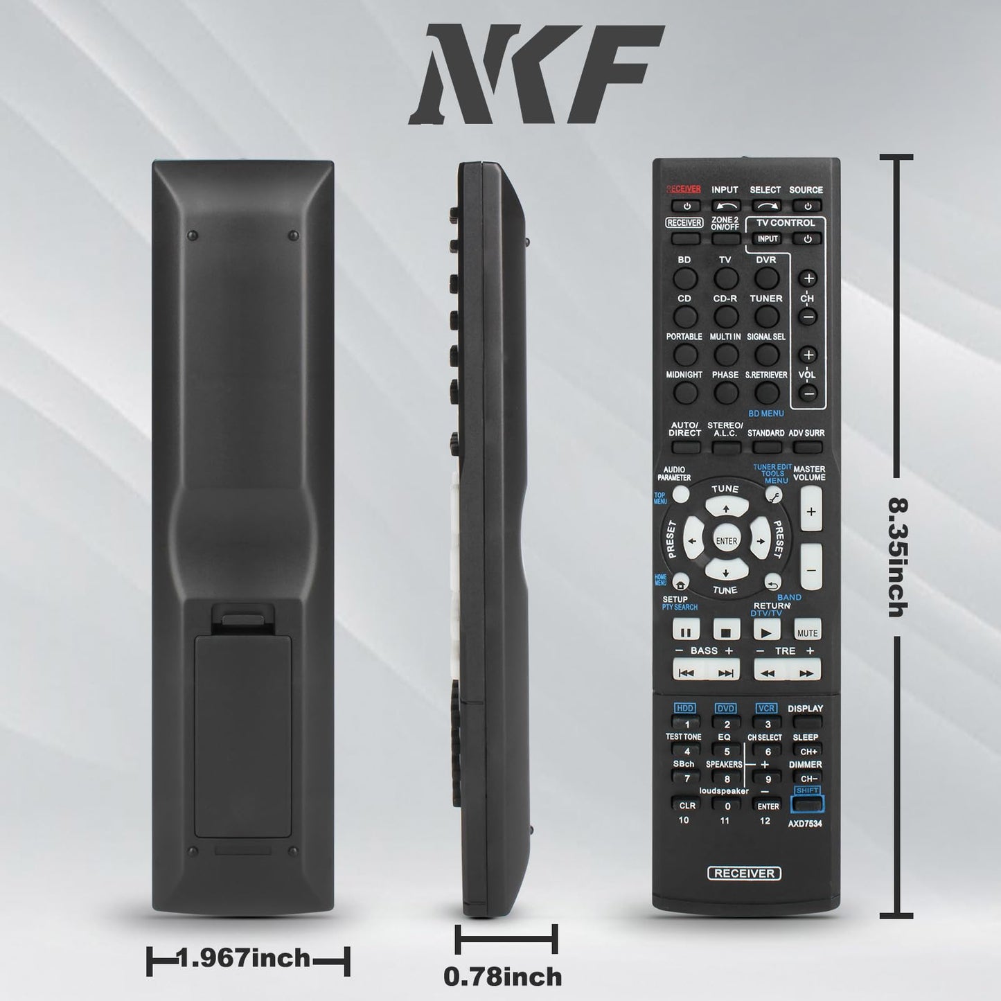 AXD7534 Universal Remote Control for Pioneer AV Receiver Remote - Effortless Control Various for Pioneer AV Receiver Models SX-319V VSX-519V-K