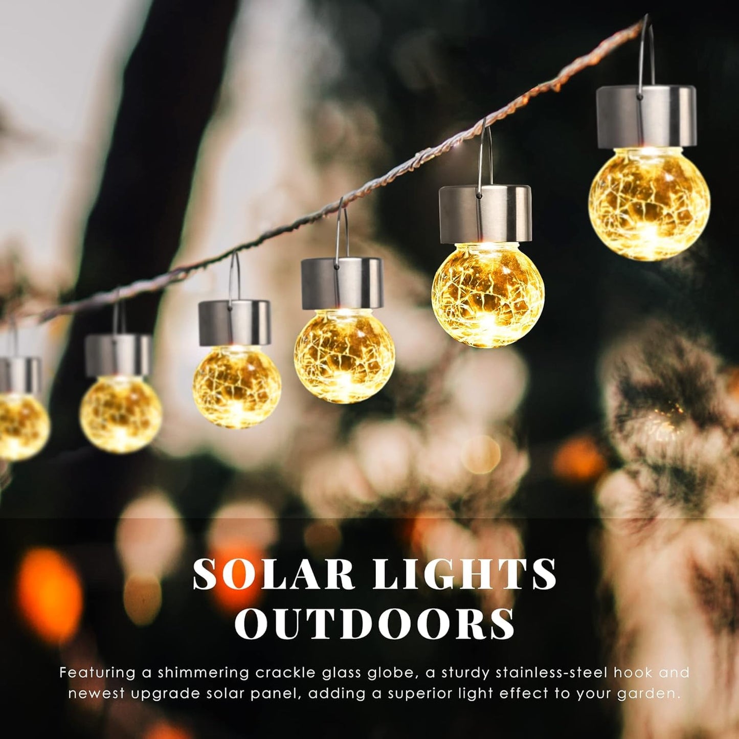 SOLPEX 12 Pack Hanging Solar Lights Outdoor,Solar Outdoor Lights Decorative, Solar Powered Waterproof Light, Hanging Globe Light for Garden, Yard