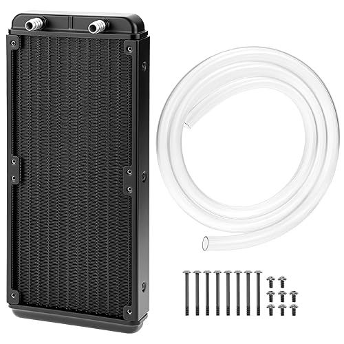 QWORK 240mm Water Cooling Radiator 12 Pipe Pure Copper Fin Heat Exchanger 275x120x30mm for PC CPU VGA Liquid Cooling Industrial Inverters & Laser