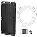 QWORK 240mm Water Cooling Radiator 12 Pipe Pure Copper Fin Heat Exchanger 275x120x30mm for PC CPU VGA Liquid Cooling Industrial Inverters & Laser