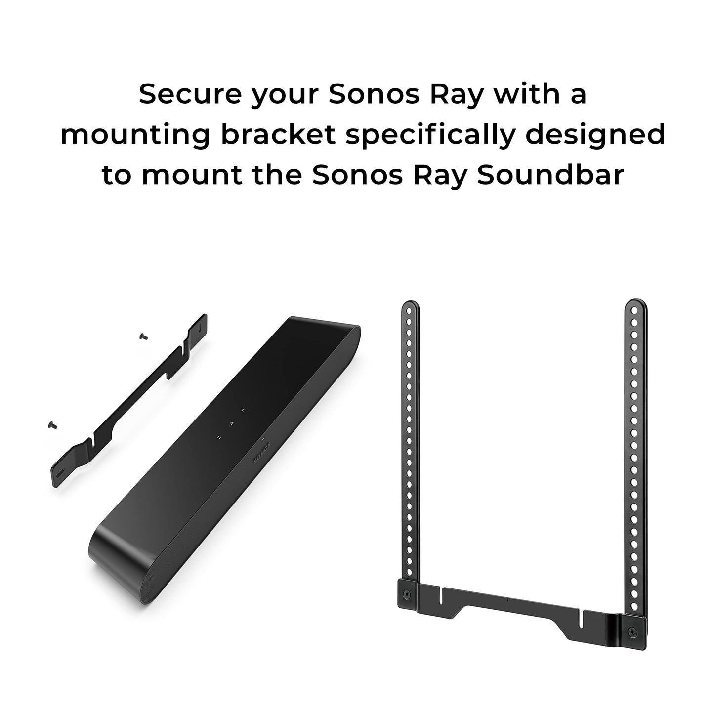 HumanCentric Mount Compatible with Sonos Ray TV Mount, Mounting Bracket Floating Style, Place Under TV, Hidden Design, Hardware Included, Black