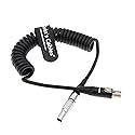 Alvin's Cables ARRI Z-CAM Camera 12V Power Cable for TV Logic Monitor 2 Pin Male to Mini XLR 4 Pin Female Coiled Cable