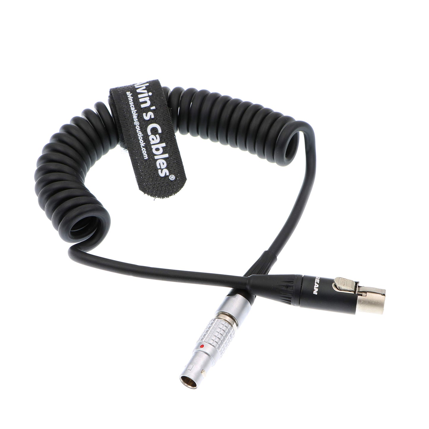 Alvin's Cables ARRI Z-CAM Camera 12V Power Cable for TV Logic Monitor 2 Pin Male to Mini XLR 4 Pin Female Coiled Cable