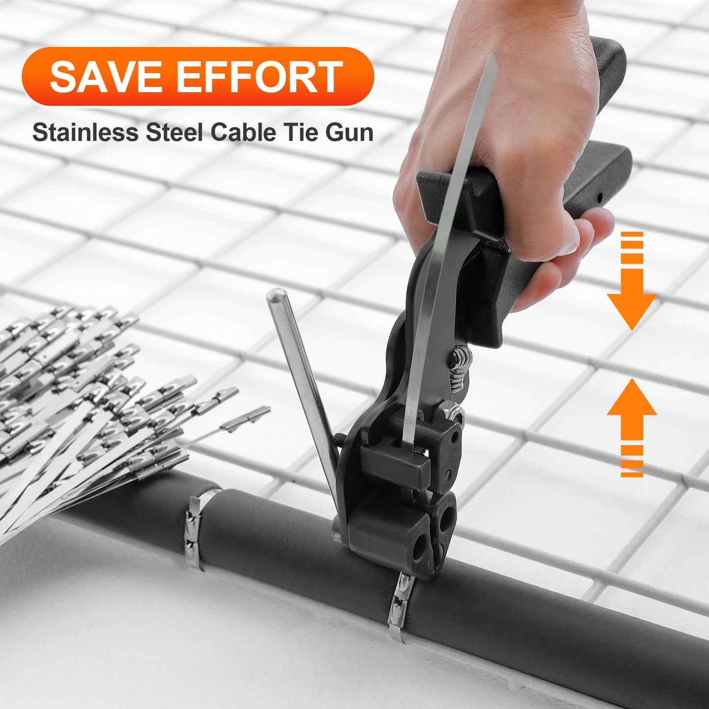 Metal Zip Ties (200PCS 11.8 Inch), 304 Stainless Steel, 300 LBS Heavy Duty Double Headed Self-locking Multi-Purpose Cable Ties for Exhaust Wrap, Chain