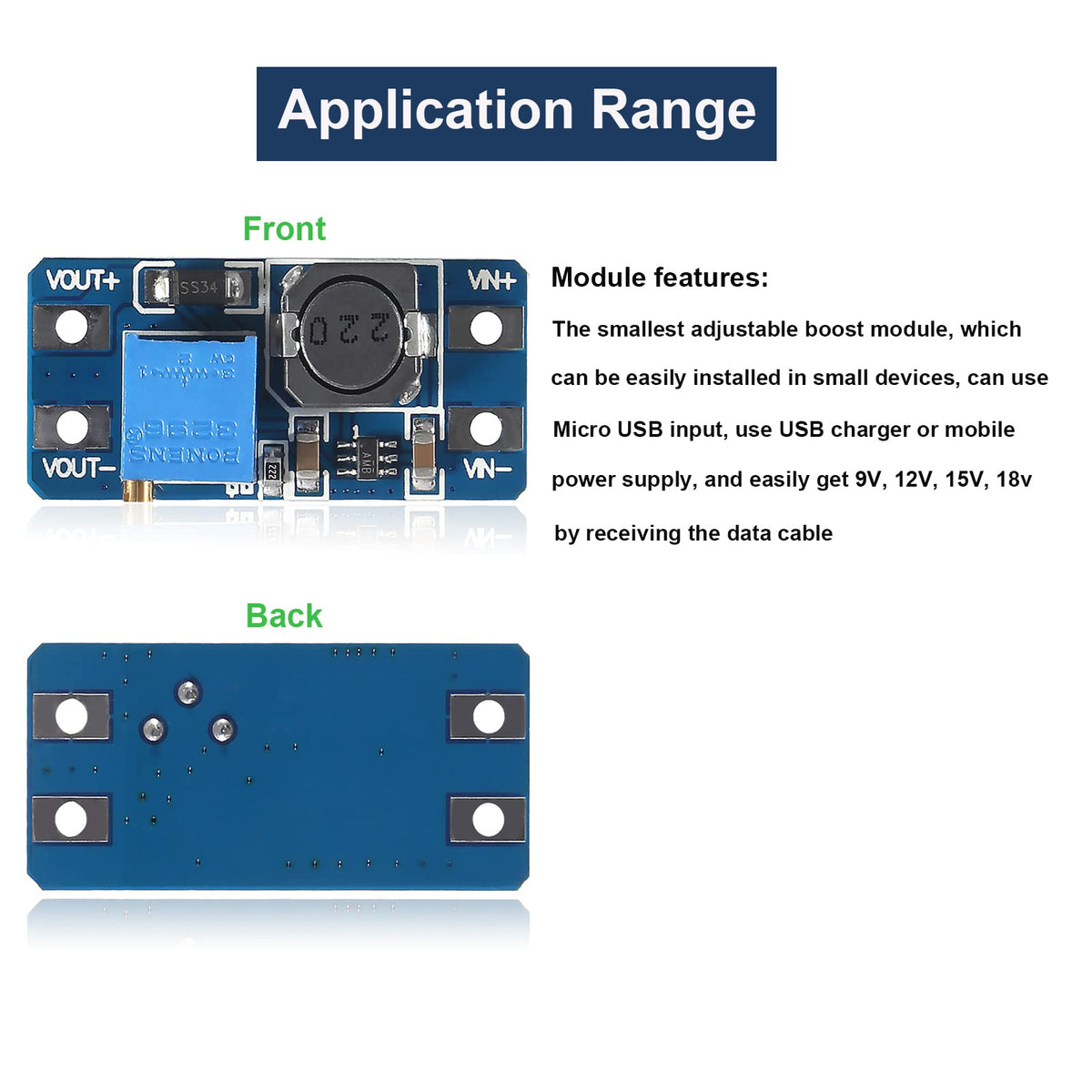 Diitao 20PCS Adjustable Step Up Converter MT3608 DC-DC Step Up Boost Power Converter 2A Modules Step Up Adjustable Voltage Regulator Board Input…