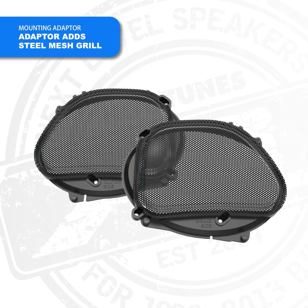 Hogtunes 57 MESH Front Speaker Grills (2 Pack), Fits 1998-2013 Harley-Davidson Road Glide Models