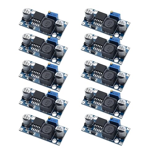 YIOVVOM 10 Pieces Adjustable LM2596S DC-DC Buck Module Converter High Efficiency Voltage Regulator 3.0-40V to 1.5-35V Buck Converter Adjustable Power…