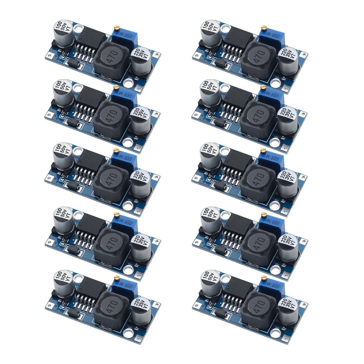 YIOVVOM 10 Pieces Adjustable LM2596S DC-DC Buck Module Converter High Efficiency Voltage Regulator 3.0-40V to 1.5-35V Buck Converter Adjustable Power…