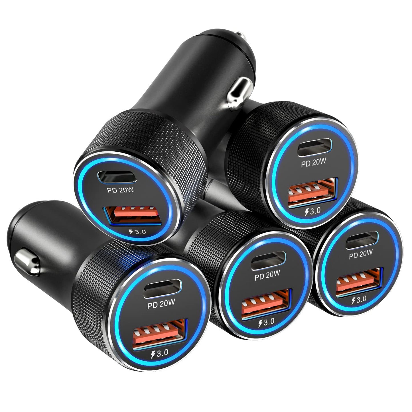 USB C Car Charger 5 Pack, Bangfun 36W Dual Port PD&QC 3.0 Fast Charging 12V USB Car Charger Cigarette Lighter Adapter Plug for iPhone 15 14 13 12 11