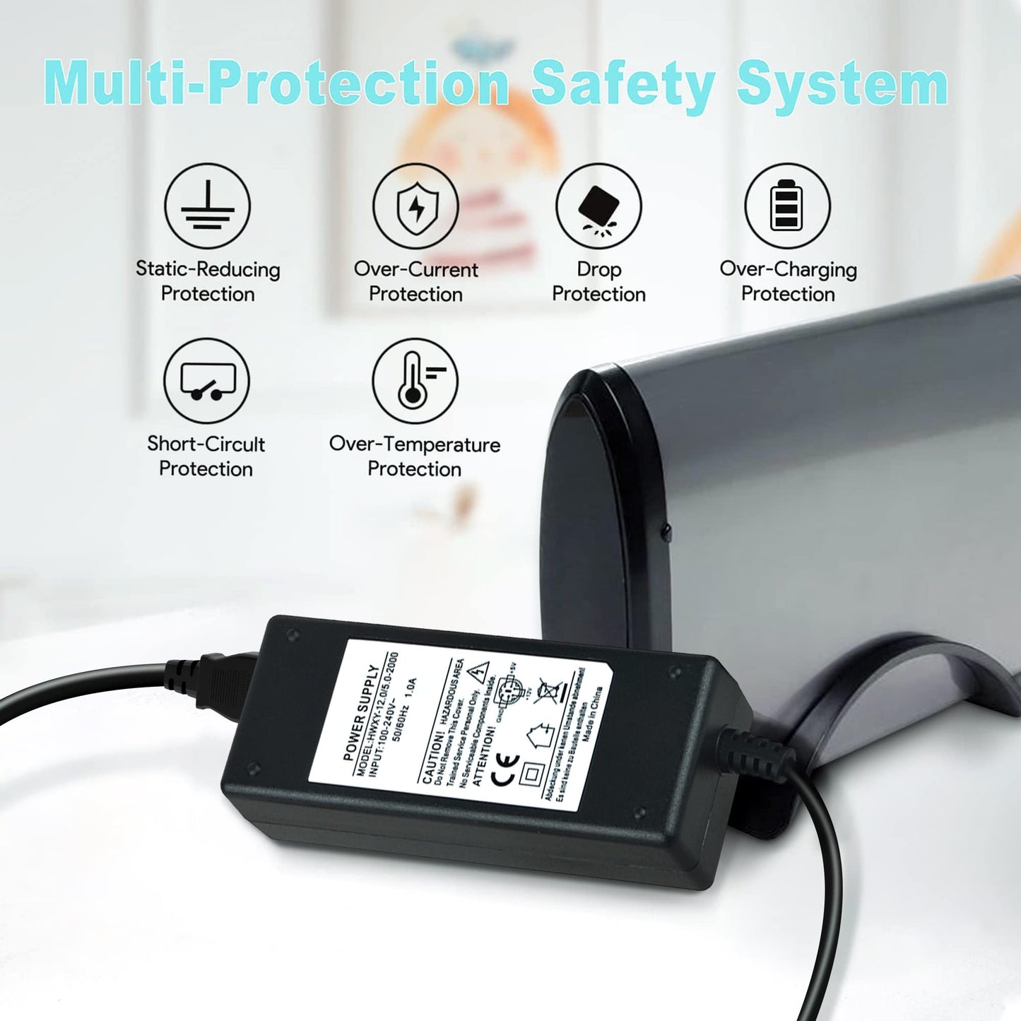 SLLEA 6-Pin DIN AC/DC Adapter for I/O Magic GigaBank 320gb 3.5" External Hard Drive HD HDD 5VDC / 12VDC 1.5A-2A 6-Prong Power Supply Cord Cable PS…