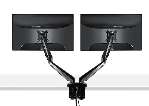 Fotolux Dual Monitor Mount| Ultra-Flex Dual-Arm Monitor Desktop MountFor 15"-27" with USB and Audio Ports| Extending &Retracting Arms|Increase Desk