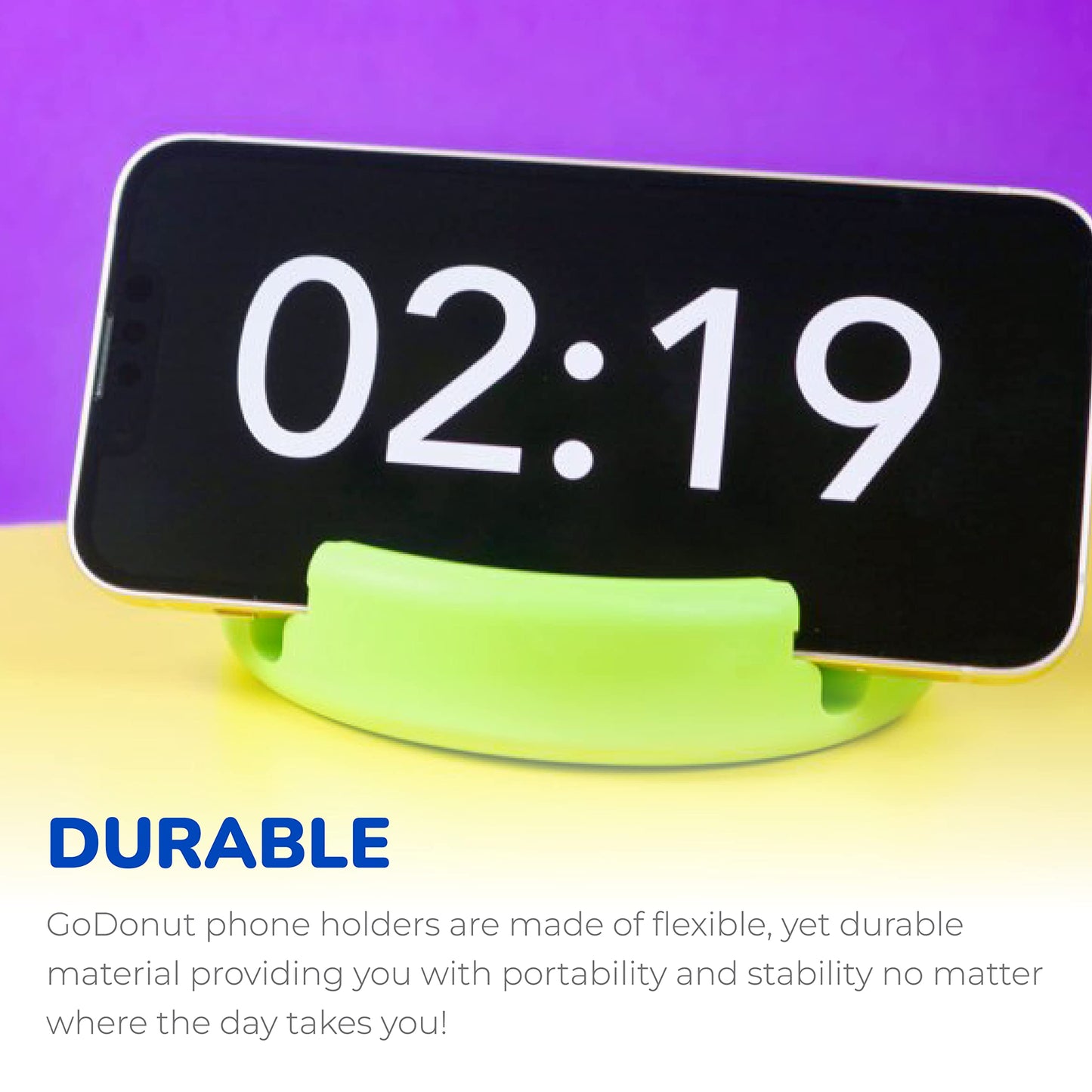 GoDonut Original - Smartphone and Tablet Stand - Compatible with Devices UP to 0.5" Thick Including Protective Cases - for use at Work, at Home