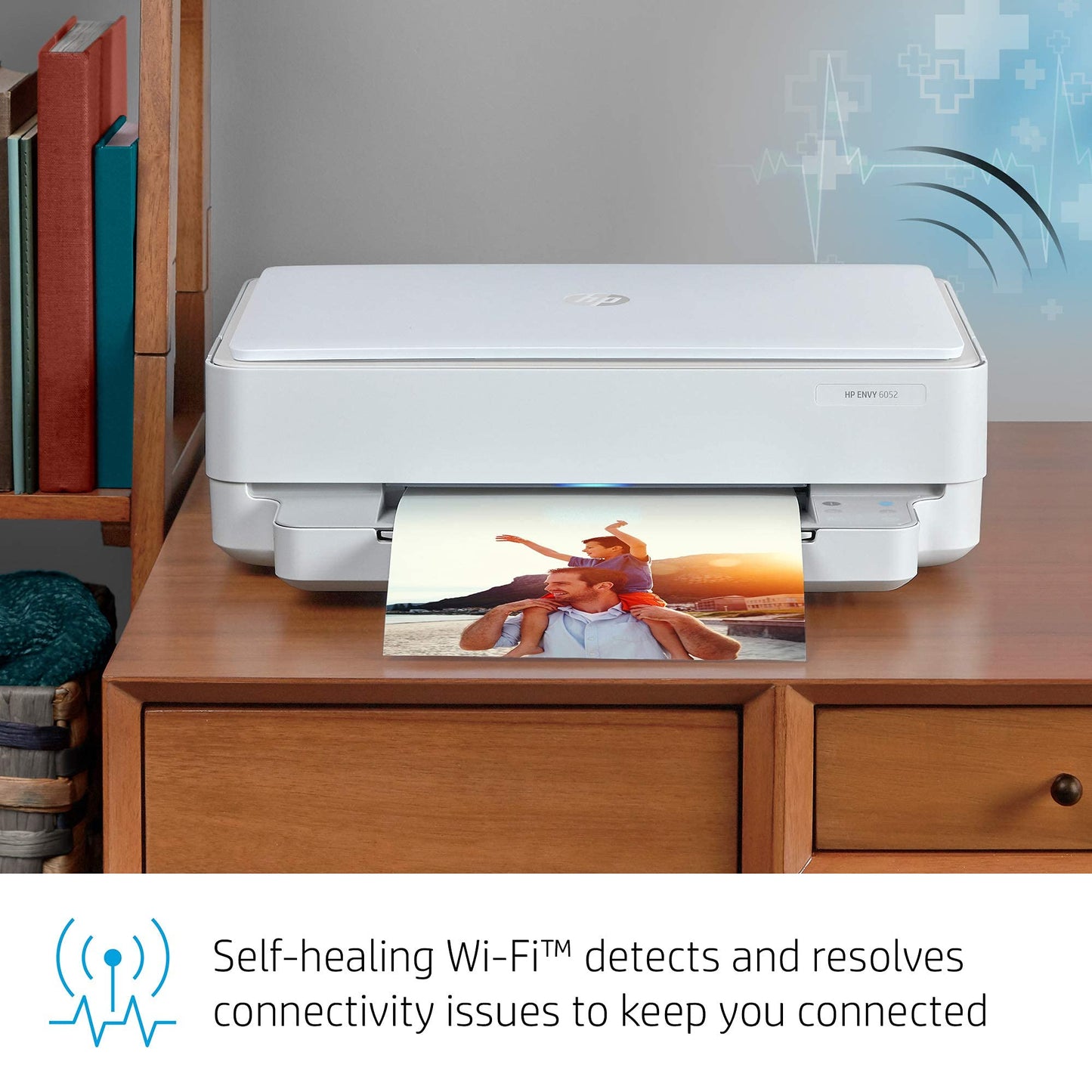HP ENVY 6052 Wireless All-in-One Color Inkjet Printer, Mobile Print, Scan & Copy, Instant Ink Ready, 5SE18A (Renewed)