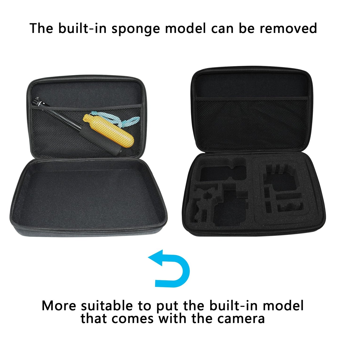 Large Camera Carrying Case Compatible with Gopro Hero 13 12 11 10 9 8 7/AKASO EK7000 Brave 4 Brave 7 V50X/DJI Action 5