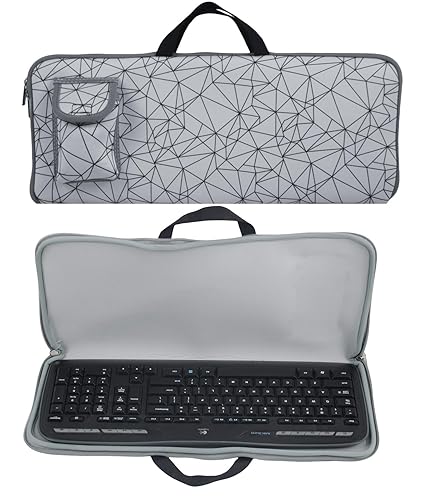 Neoprene Carrying Case Storage Bag for Logitech MK335 Wireless Keyboard and Mouse Combo | Waterproof, Dustproof Protector with External Pocket