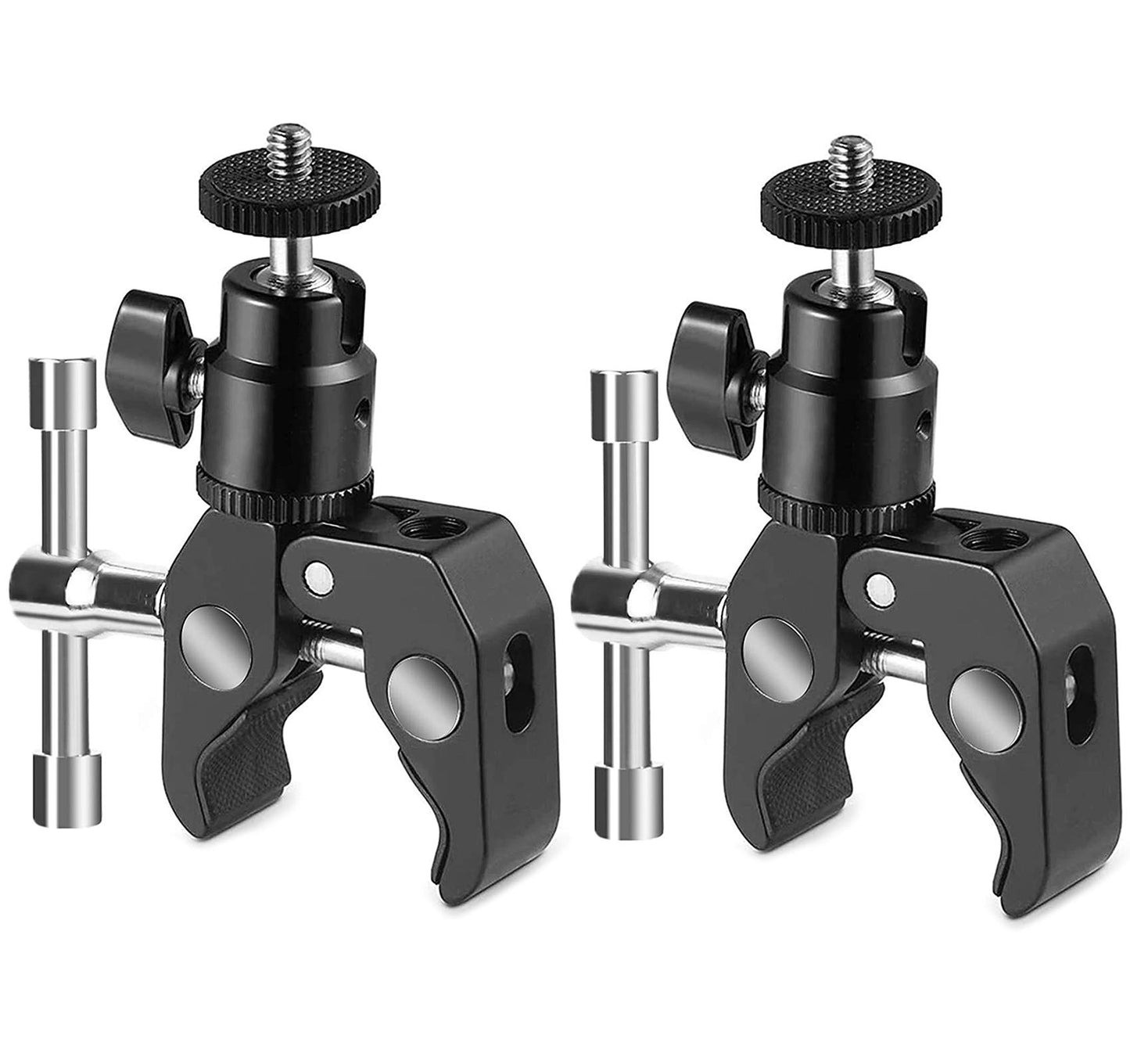SLOW DOLPHIN Photography Super Clamp with Camera Clamp Mount Ball Head Clamp and Mini Ball Head Hot Shoe Mount Adapter with 1/4'' -20 Tripod Screw