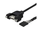 StarTech.com 1 ft Panel Mount USB Cable - USB A to Motherboard Header Cable Adapter F/F - USB 2.0 internal Cable (USBPNLAFHD1)