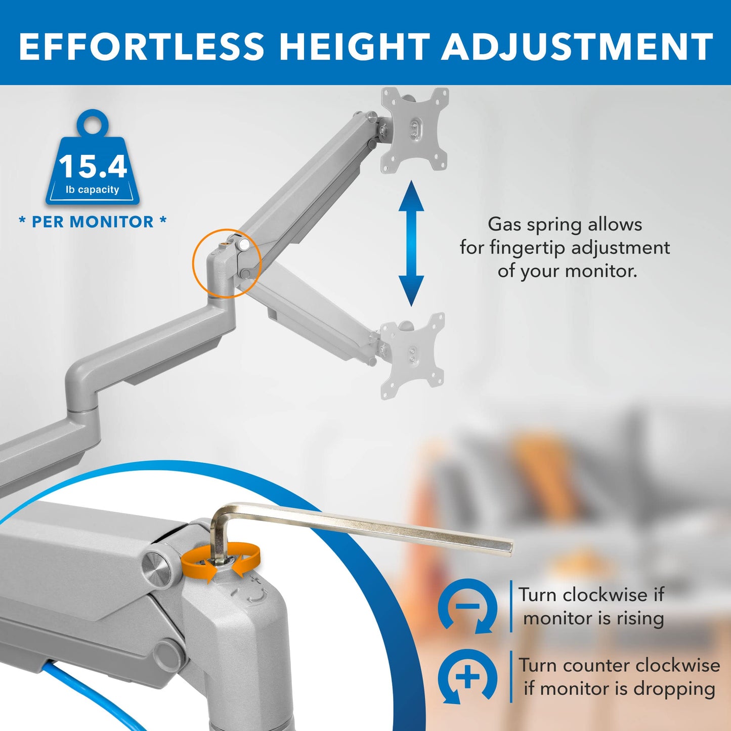Mount-It! Triple Monitor Mount with Gas Spring Arms, Fits 24-32 Inch Screens, USB & Audio Ports, Full Motion Desk Stand with Tilt, Swivel & Rotation