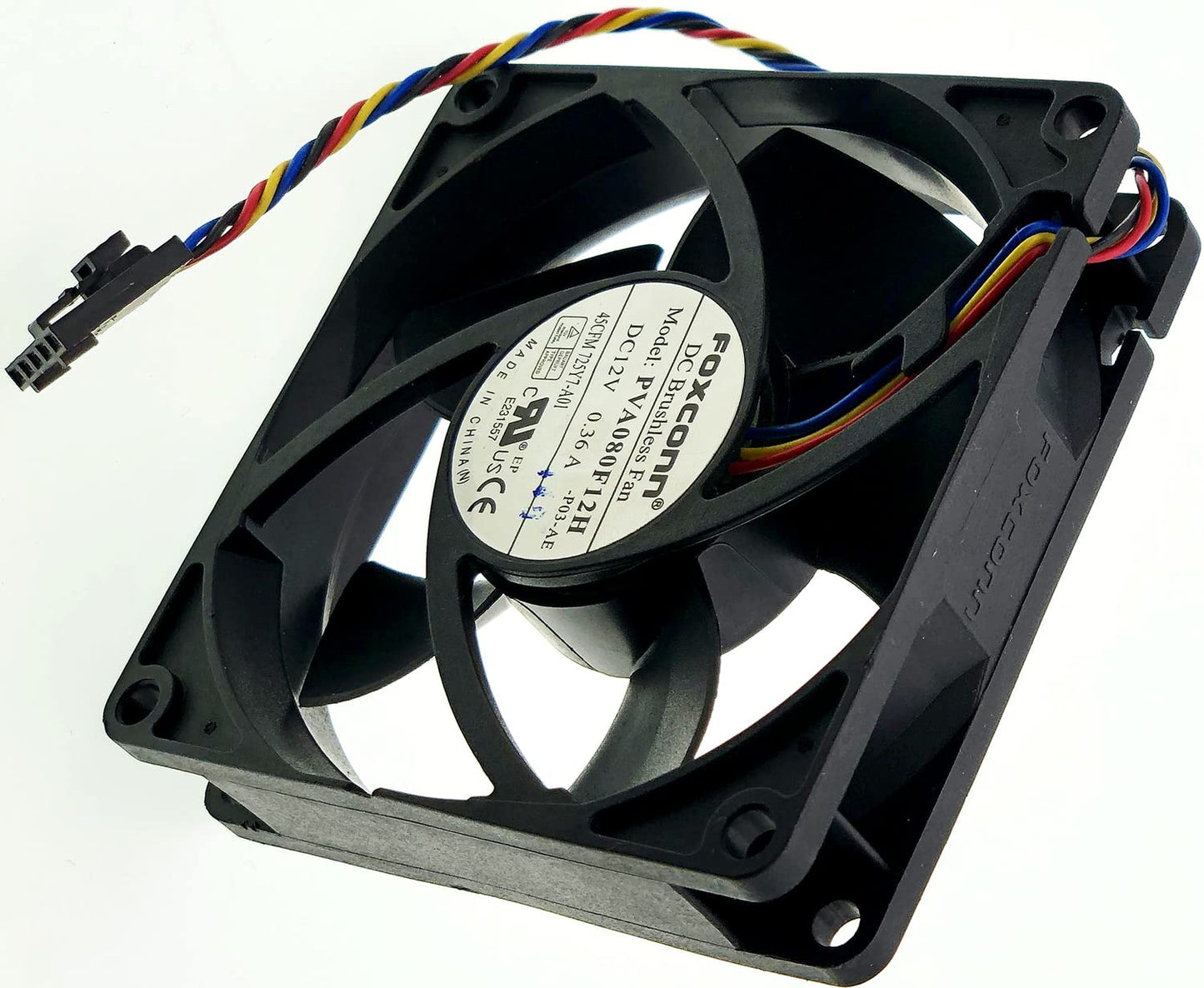 PVA080F12H 725Y7 Case Fan for Dell OptiPlex 390 790 990 SFF Chassis, 5-pin 4-Wire 4.32W DC 12V 0.36A, 80 * 80 * 20mm DC Brushless Fan