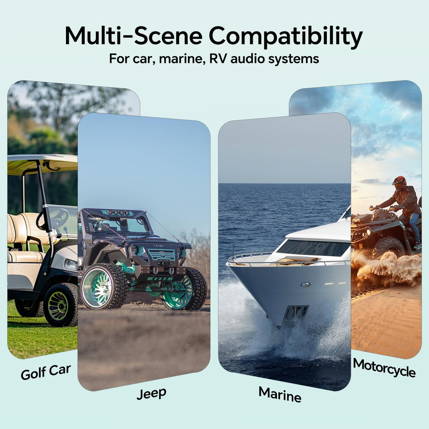 Audiopipe Marine Wireless Music Stream Audio Receiver (AP-BTM-1200), Blutooth 5.0 Adaptor, RCA Stereo Outputs, Perfect for Marine, ATV, UTV, Golf Car