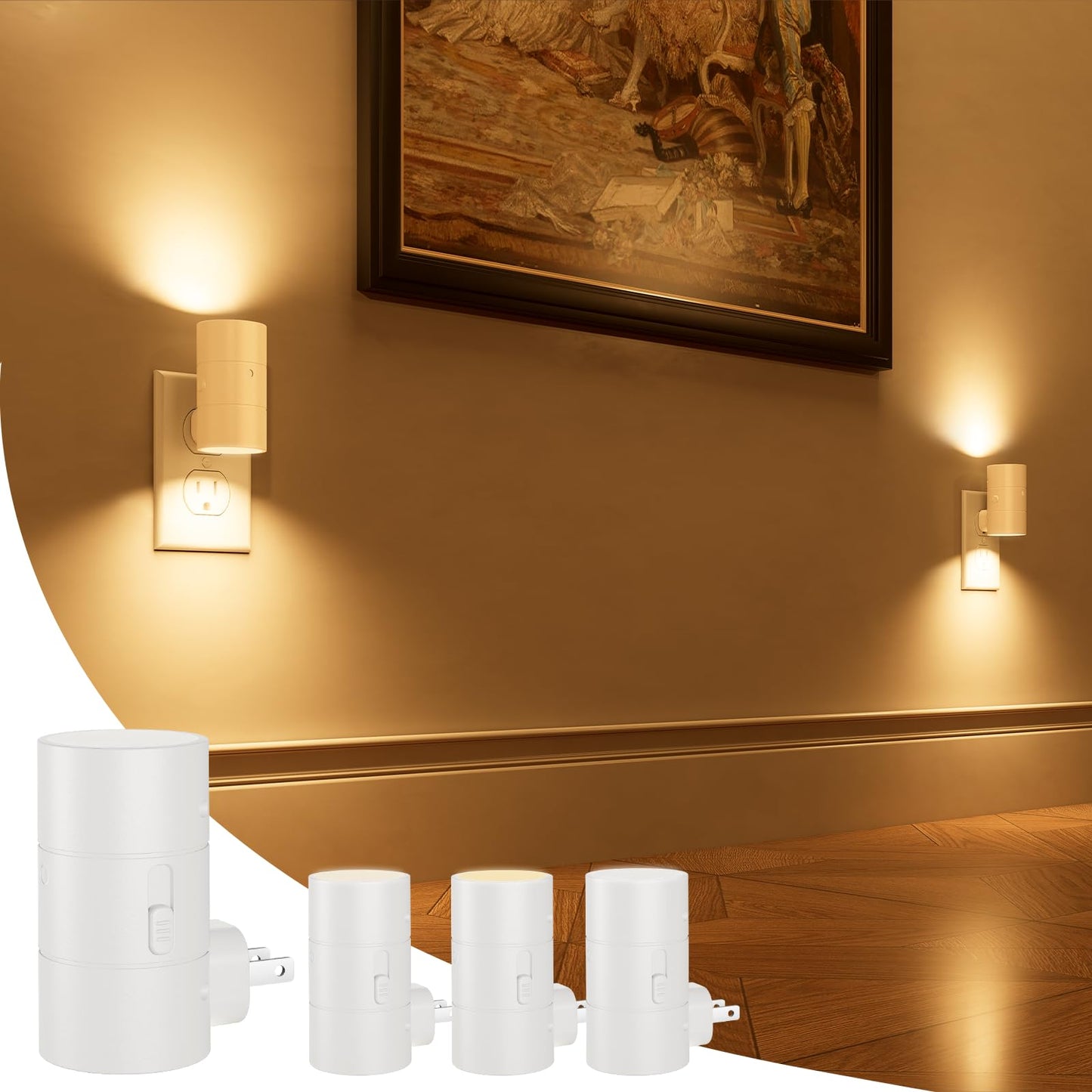 NIORSUN Night Lights Plug into Wall, Dimmable with 3 Color Modes & Auto On/Off Sensor, Ultra-Slim Nightlight for Hallway, Bathroom, Bedroom, Nursery