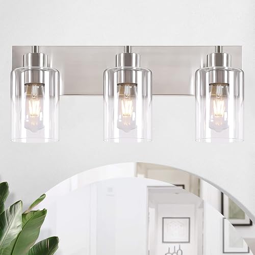Chosenior 3-Light Bathroom Vanity Light Fixtures,Modern Wall Sconces,Bathroom Lights Over Mirror,Wall Mounted Lamp for Kitchen Living Room Bedroom